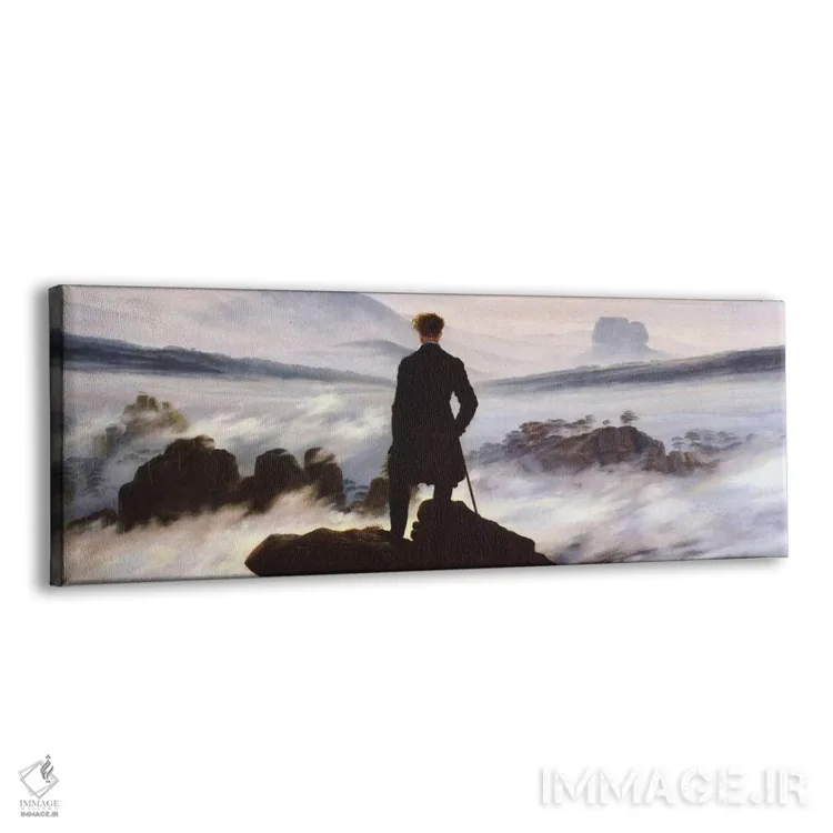 تابلو سرگردان بالای دریای مه اثر کاسپار داوید فریدریش (نقاش رمانتیک آلمانی) - نمای پرسپکتیو محصول