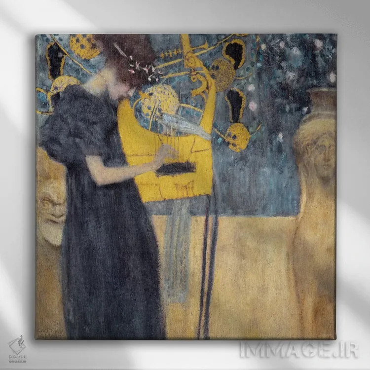 تابلو موسیقی ۱۸۹۵ اثر گوستاو کلیمت - نمای روبهرو روی دیوار