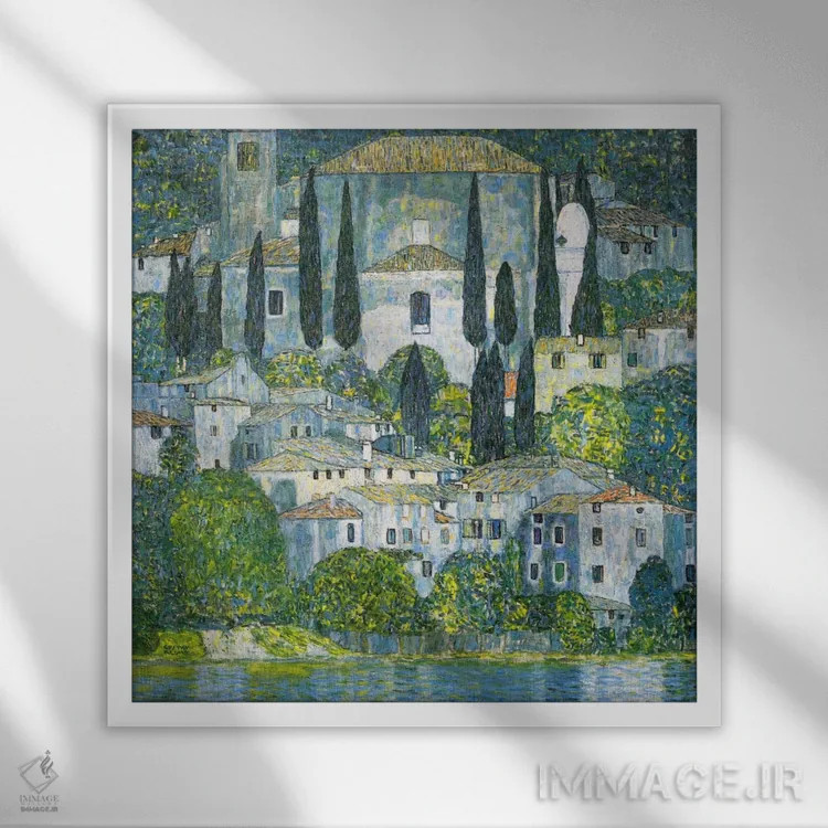 تابلو کلیسا در کاسونه اثر گوستاو کلیمت - نمای قابدار سفید