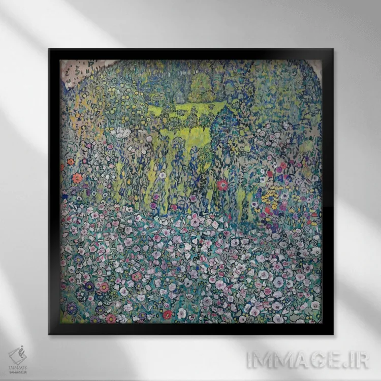تابلو منظرهٔ باغ گوستاو کلیمت در تپه اثر گوستاو کلیمت - نمای قابدار مشکی