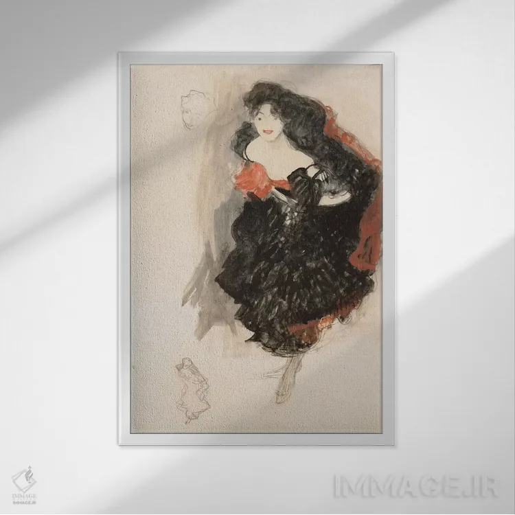 تابلو مطالعه برای یهودیت دوم اثر گوستاو کلیمت - نمای قابدار سفید