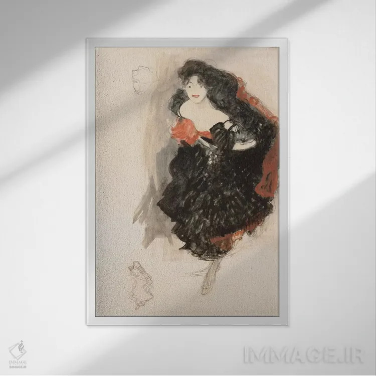 تابلو مطالعه برای یهودیت دوم اثر گوستاو کلیمت - نمای قابدار سفید