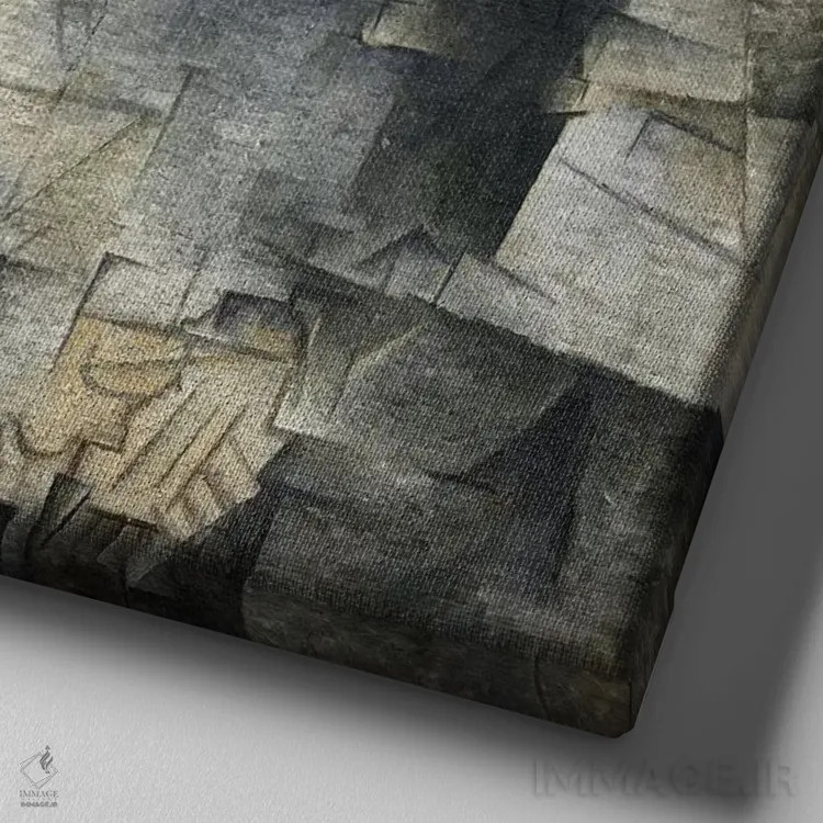 تابلو پرترهٔ دنیل-هنری کانوایلر اثر پابلو پیکاسو - نمای نزدیک بافت بوم