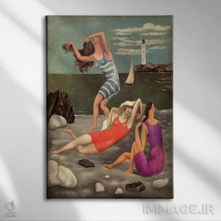 تابلو شناگران اثر پابلو پیکاسو - نمای روبهرو روی دیوار