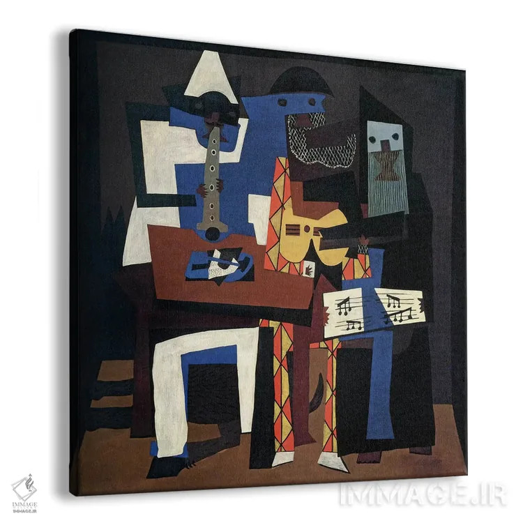 تابلو سه نوازنده اثر پابلو پیکاسو - نمای پرسپکتیو محصول