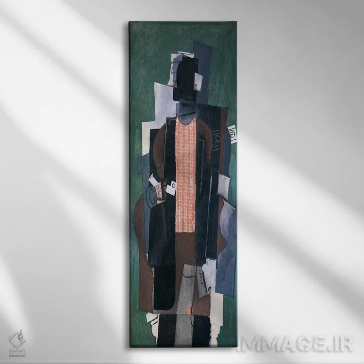 تابلو مرد با پیپ اثر پابلو پیکاسو - نمای روبهرو روی دیوار