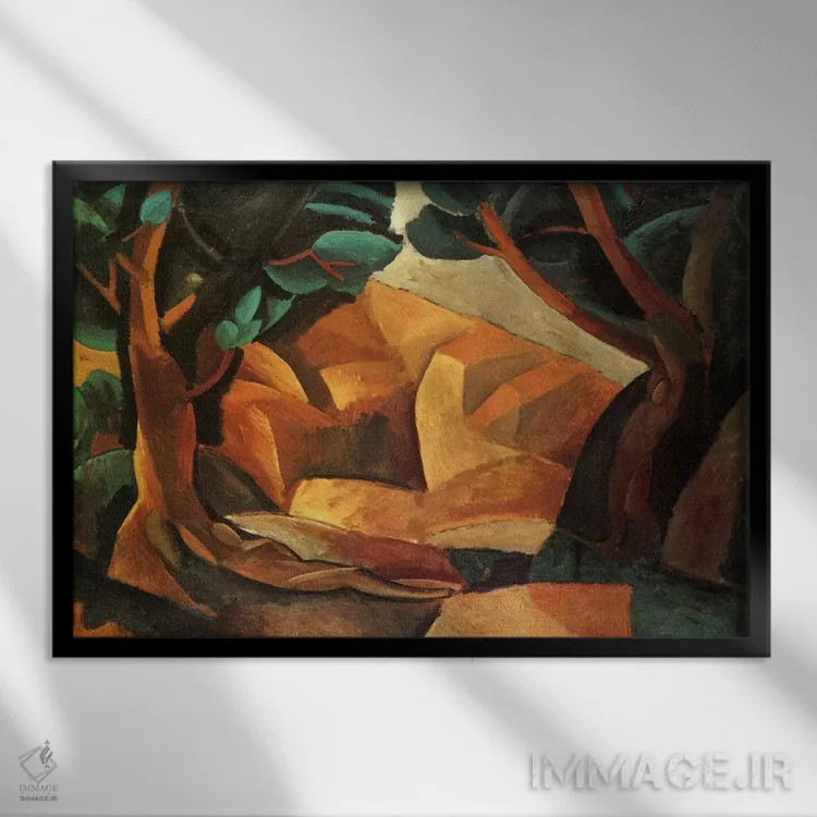 تابلو منظره با دو نفر اثر پابلو پیکاسو - نمای قابدار مشکی