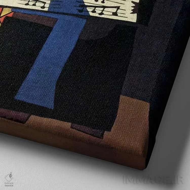 تابلو سه نوازنده اثر پابلو پیکاسو - نمای نزدیک بافت بوم