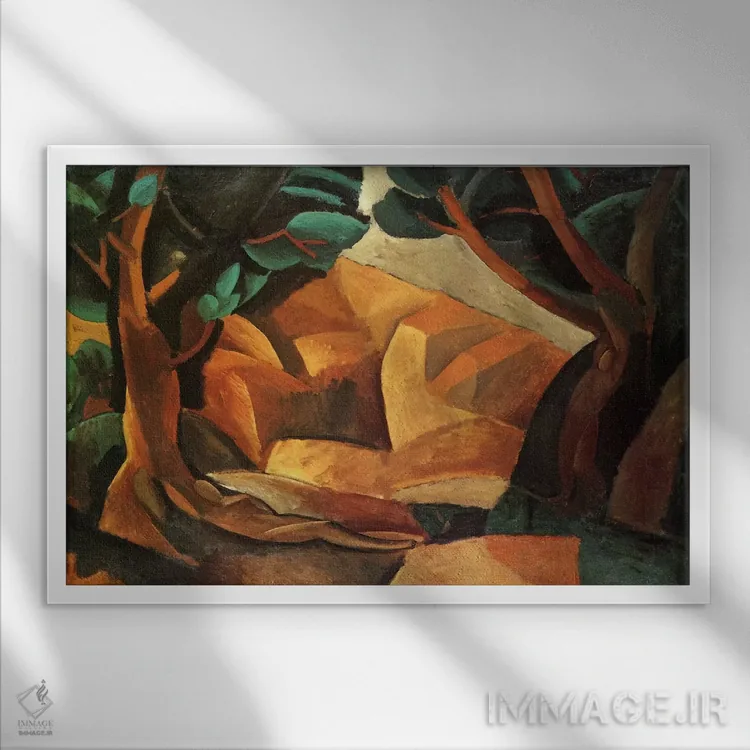 تابلو منظره با دو نفر اثر پابلو پیکاسو - نمای قابدار سفید