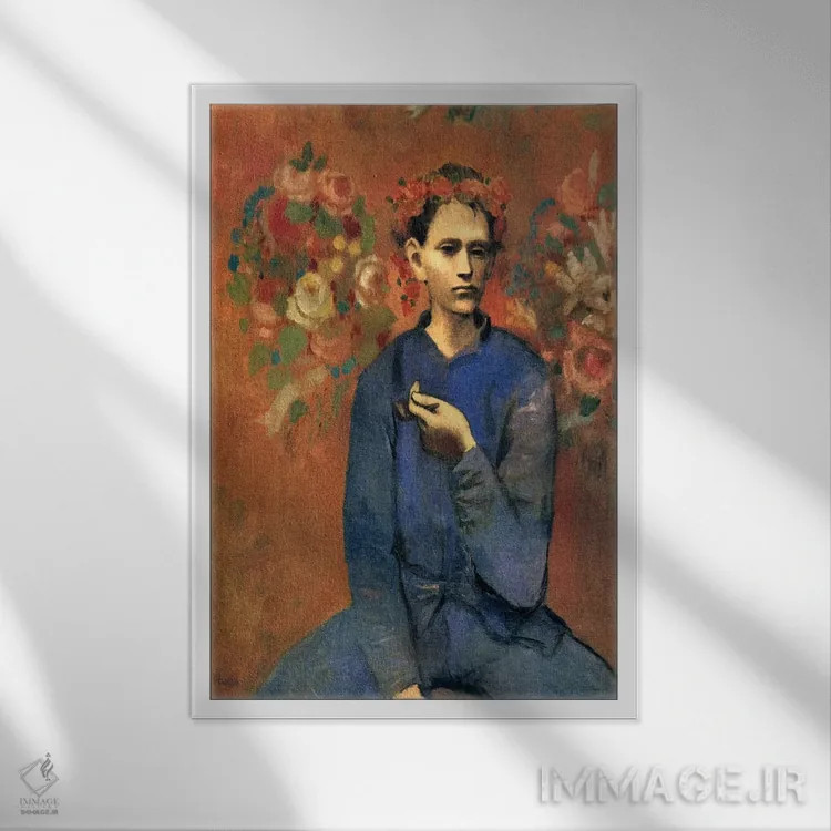 تابلو پسر با پیپ اثر پابلو پیکاسو - نمای قابدار سفید