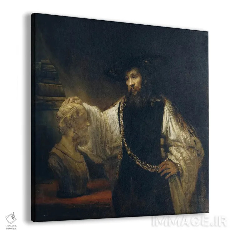 تابلو ارسطو در حال تأمل بر سردیس هومر اثر رمبرانت فان رَین (نقاش بزرگ هلندی) - نمای پرسپکتیو محصول