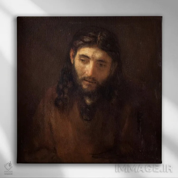 تابلو سر مسیح اثر رمبرانت فان رَین (نقاش بزرگ هلندی) - نمای روبهرو روی دیوار