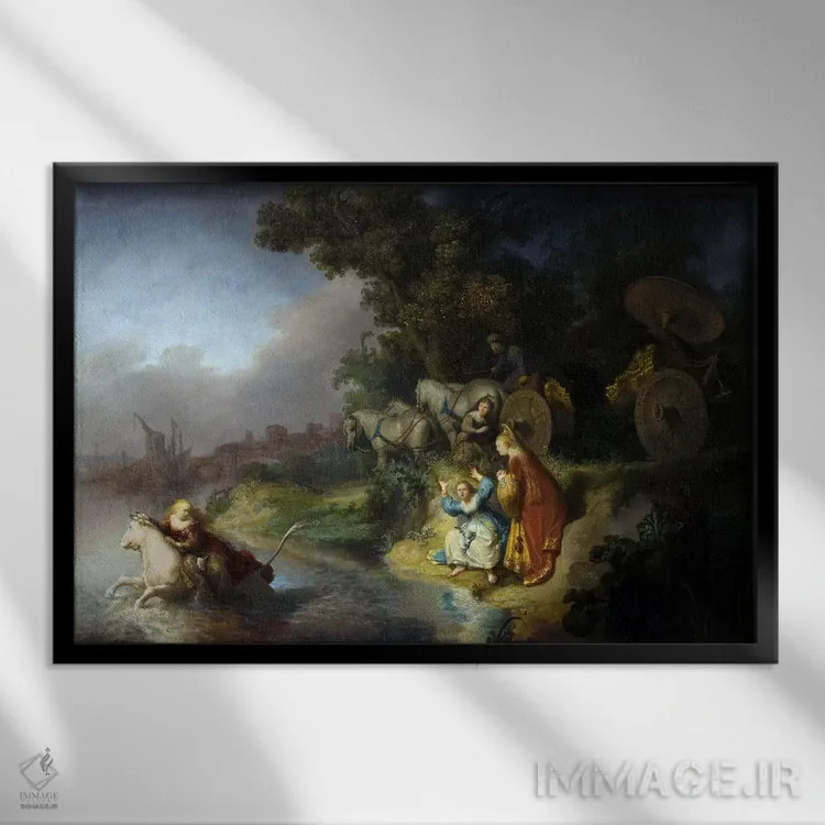 تابلو ربوده شدن اروپا اثر رمبرانت فان رَین (نقاش بزرگ هلندی) - نمای قابدار مشکی