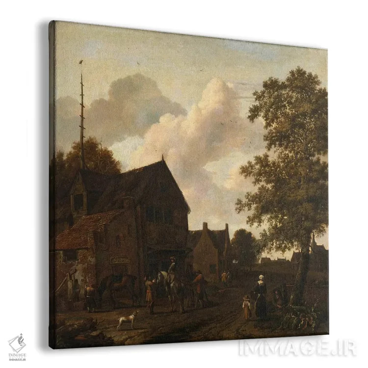 تابلو محل توقف اثر امانوئل مورانت (نقاش هلندی) - نمای پرسپکتیو محصول