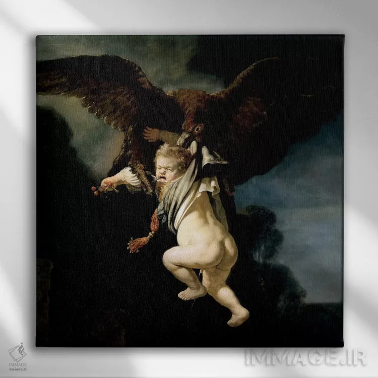 تابلو ربوده شدن گانیمد اثر رمبرانت فان رَین (نقاش بزرگ هلندی) - نمای روبهرو روی دیوار