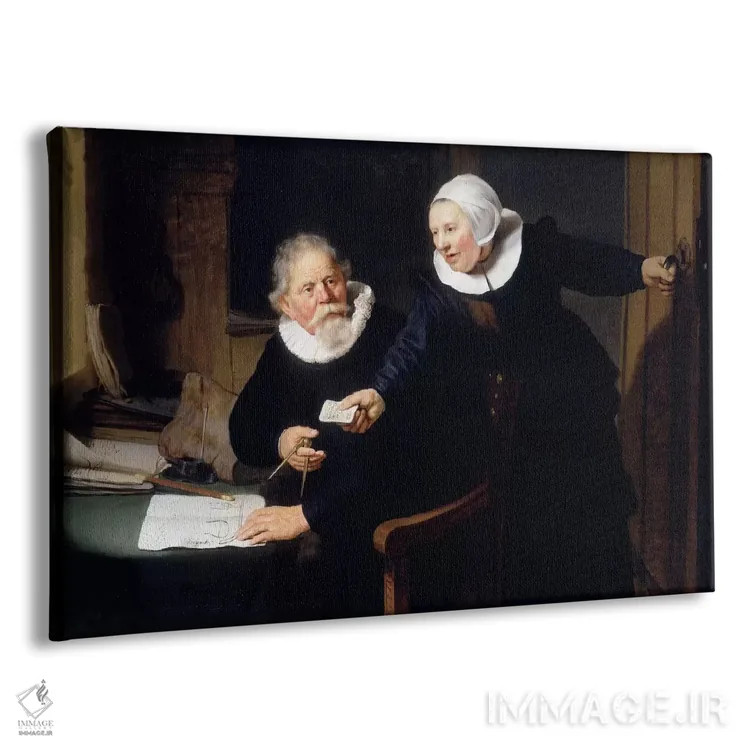 تابلو کشتیساز و همسرش اثر رمبرانت فان رَین (نقاش بزرگ هلندی) - نمای پرسپکتیو محصول