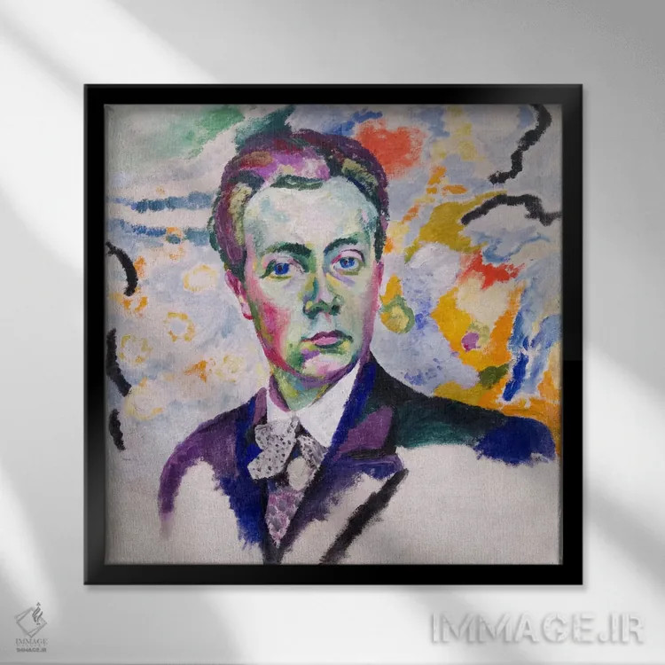 تابلو خودنگاره اثر رابرت دولونه (نقاش فرانسوی) - نمای قابدار مشکی