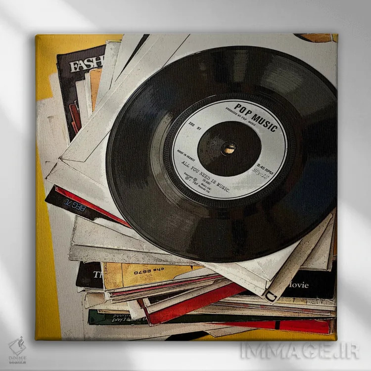 تابلو موسیقی پاپ اثر سیمپوزیوم دیزاین (استودیوی طراحی) - نمای روبهرو روی دیوار