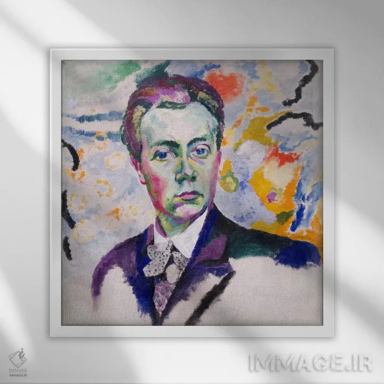 تابلو خودنگاره اثر رابرت دولونه (نقاش فرانسوی) - نمای قابدار سفید