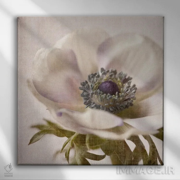 تابلو گل کتانی ۱ اثر سیمپوزیوم دیزاین (استودیوی طراحی) - نمای روبهرو روی دیوار