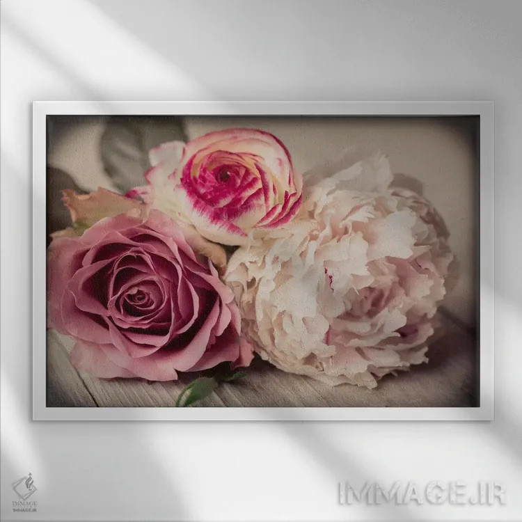 تابلو دستهگل ۲ اثر سیمپوزیوم دیزاین (استودیوی طراحی) - نمای قابدار سفید