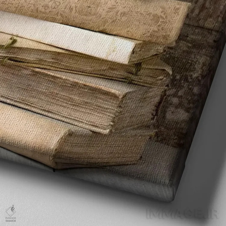 تابلو کتابها ۱ اثر سیمپوزیوم دیزاین (استودیوی طراحی) - نمای نزدیک بافت بوم