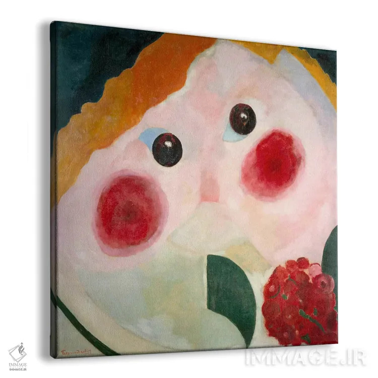 تابلو دختر با گل آلاله اثر تئو فان دوسبورخ (هنرمند مدرنیست هلندی) - نمای پرسپکتیو محصول