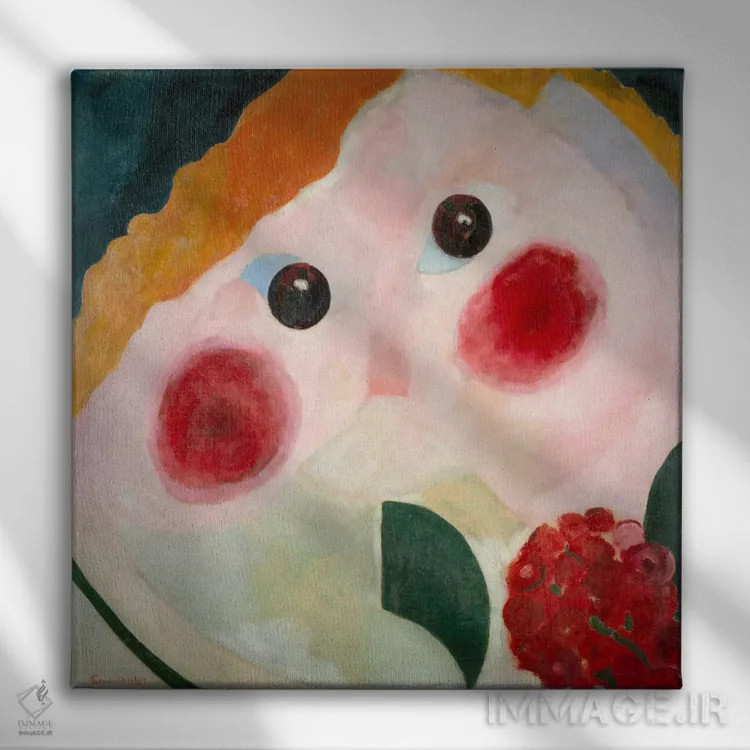 تابلو دختر با گل آلاله اثر تئو فان دوسبورخ (هنرمند مدرنیست هلندی) - نمای روبهرو روی دیوار