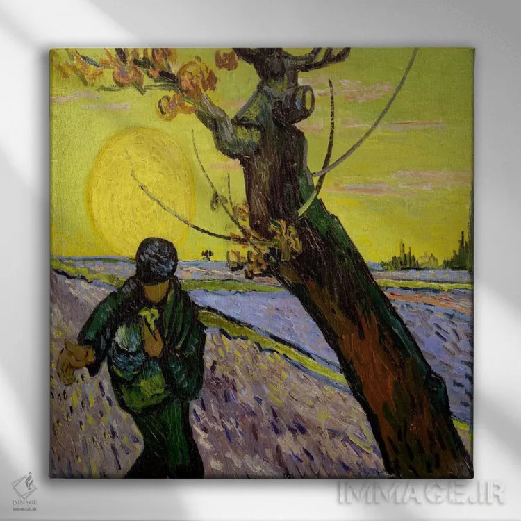تابلو بذرپاش اثر ونسان ون گوگ (نقاش مشهور هلندی پستامپرسیونیسم) - نمای روبهرو روی دیوار
