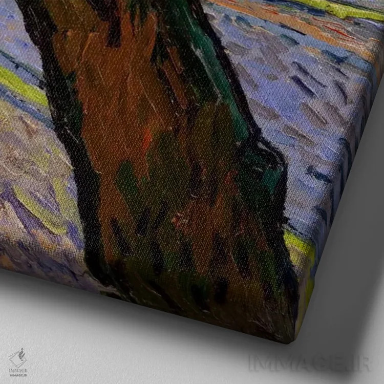 تابلو بذرپاش اثر ونسان ون گوگ (نقاش مشهور هلندی پستامپرسیونیسم) - نمای نزدیک بافت بوم