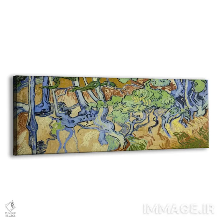 تابلو ریشههای درخت اثر ونسان ون گوگ (نقاش مشهور هلندی پستامپرسیونیسم) - نمای پرسپکتیو محصول