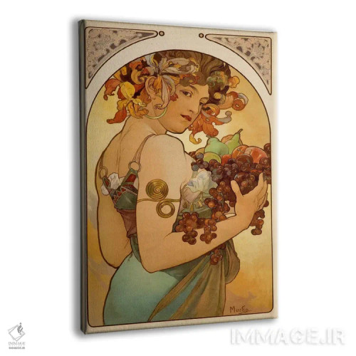 تابلو میوه اثر آلفونس موخا (هنرمند آرت نووی چک) - نمای پرسپکتیو محصول