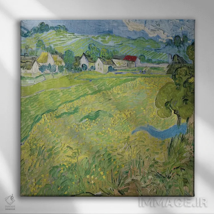 تابلو وسنو در اوور اثر ونسان ون گوگ (نقاش مشهور هلندی پستامپرسیونیسم) - نمای روبهرو روی دیوار
