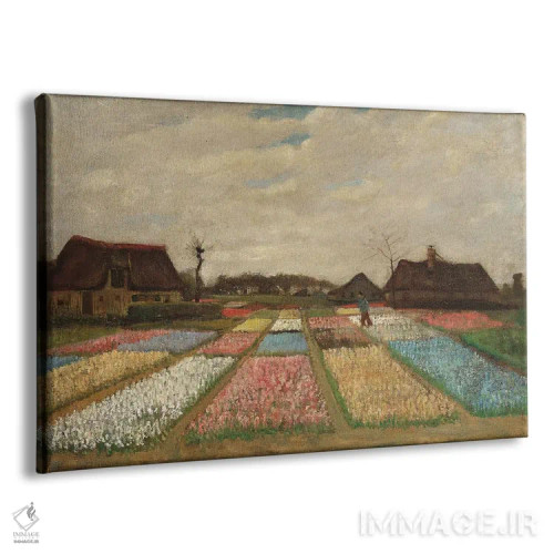 تابلو مزارع لاله اثر ونسان ون گوگ (نقاش مشهور هلندی پستامپرسیونیسم) - نمای پرسپکتیو محصول