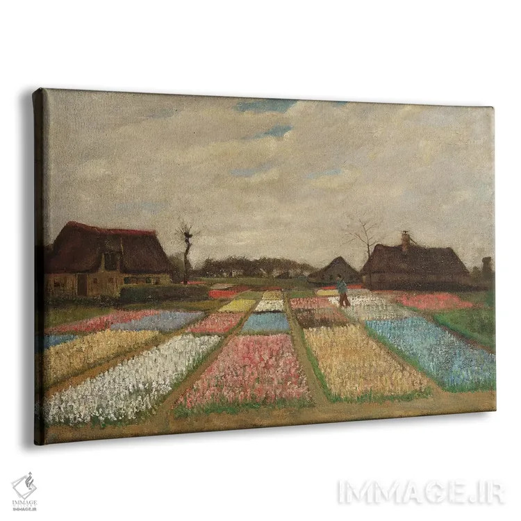 تابلو مزارع لاله اثر ونسان ون گوگ (نقاش مشهور هلندی پستامپرسیونیسم) - نمای پرسپکتیو محصول