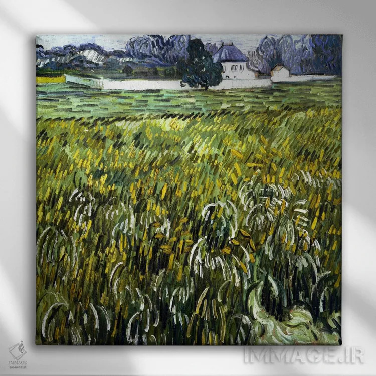 تابلو خانهای در اوور اثر ونسان ون گوگ (نقاش مشهور هلندی پستامپرسیونیسم) - نمای روبهرو روی دیوار