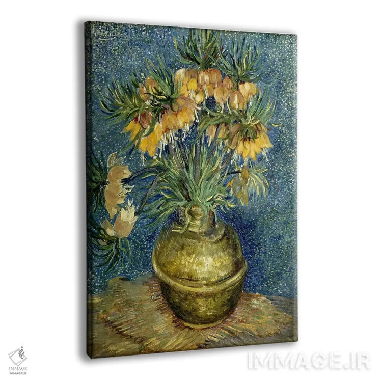 تابلو اشک مریم در گلدان مسی اثر ونسان ون گوگ (نقاش مشهور هلندی پستامپرسیونیسم) - نمای پرسپکتیو محصول