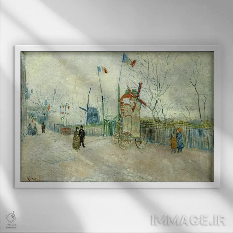 تابلو بنبست دو برادر (عنوان فرانسوی) اثر ونسان ون گوگ (نقاش مشهور هلندی پستامپرسیونیسم) - نمای قابدار سفید