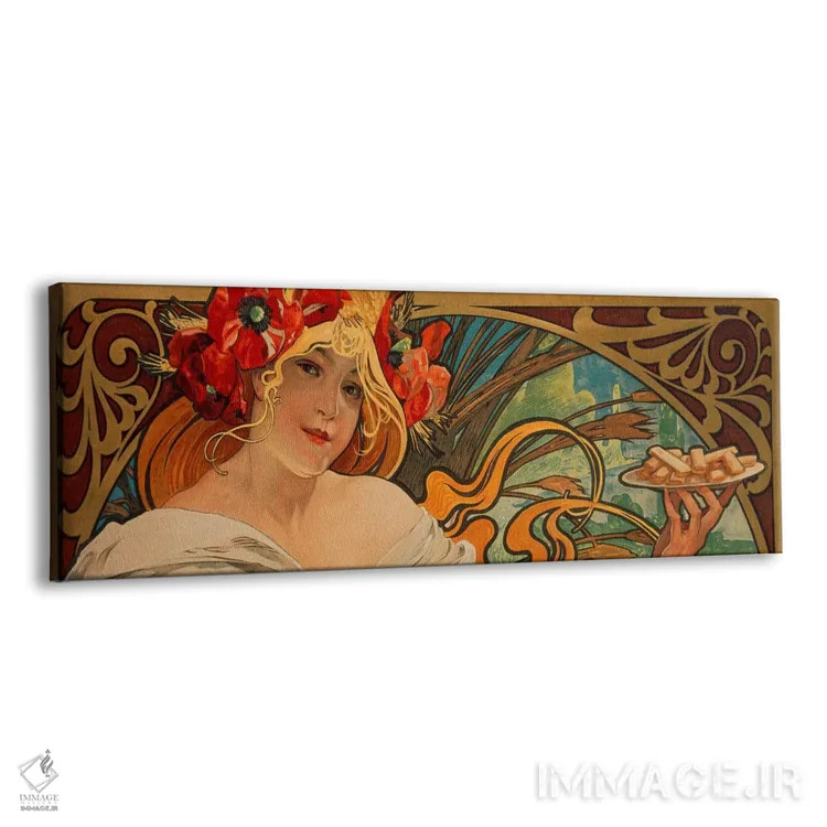 تابلو بیسکویت لوفور اوتیل (برند فرانسوی) اثر آلفونس موخا (هنرمند آرت نووی چک) - نمای پرسپکتیو محصول