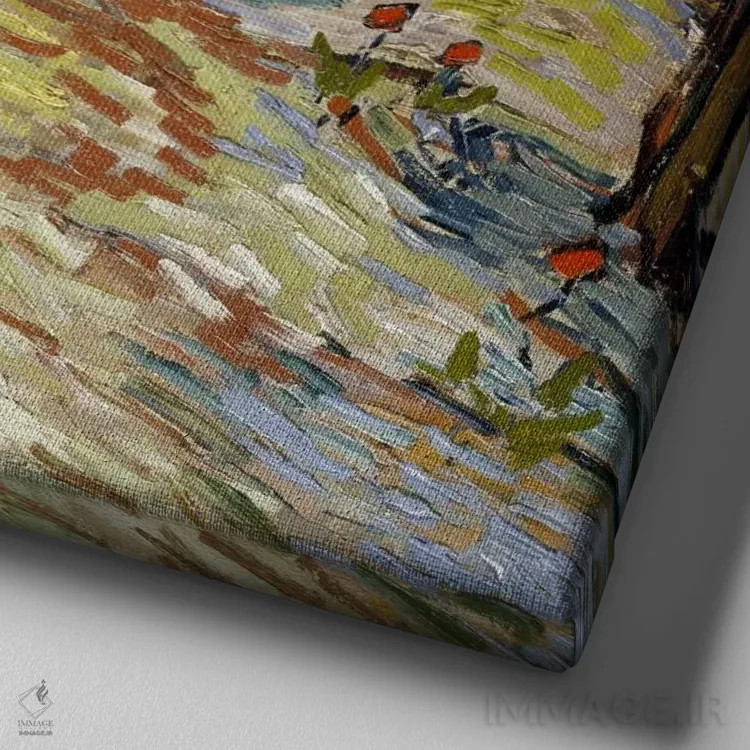 تابلو درختان زیتون اثر ونسان ون گوگ (نقاش مشهور هلندی پستامپرسیونیسم) - نمای نزدیک بافت بوم