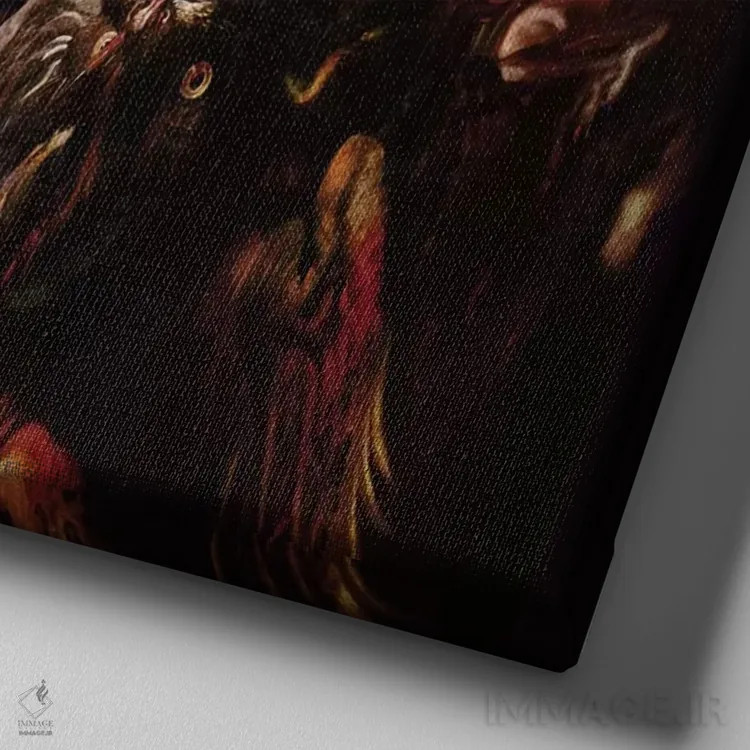 تابلو سن ژرژ و اژدها اثر پیتر پل روبنس - نمای نزدیک بافت بوم