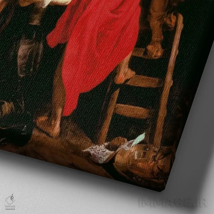 تابلو پایین آوردن از صلیب، پنل مرکزی تریپتیک، ۱۶۱۱-۱۴ اثر پیتر پل روبنس - نمای نزدیک بافت بوم