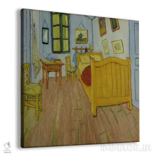 تابلو اتاق خواب در آرل، نسخه اول، اکتبر ۱۸۸۸ (موزه ون گوگ) اثر ونسان ون گوگ (نقاش مشهور هلندی پستامپرسیونیسم) - نمای پرسپکتیو محصول
