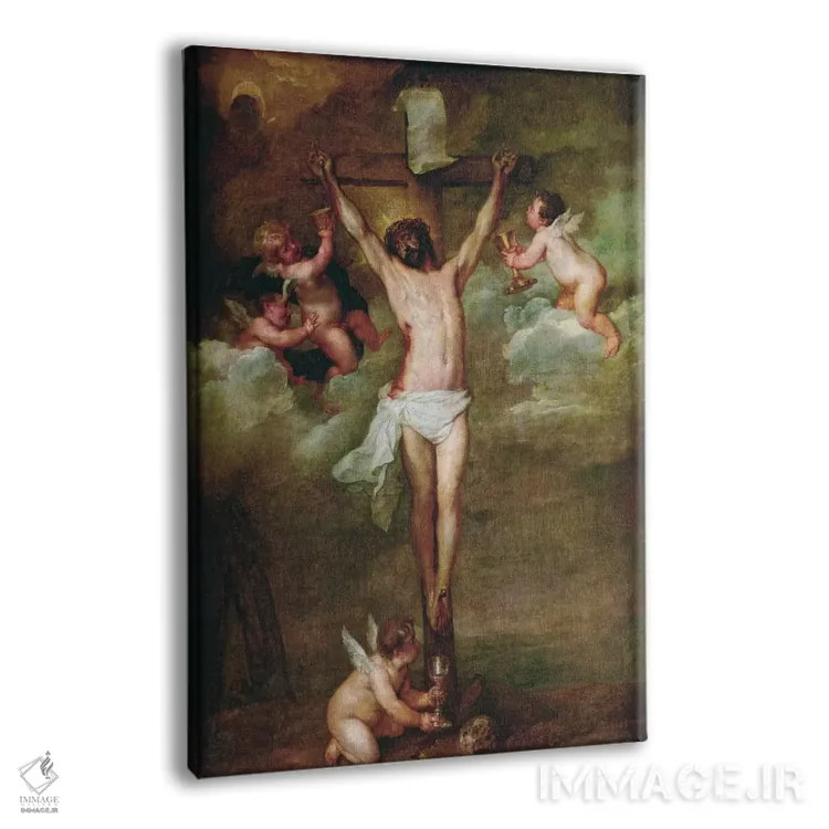 تابلو مسیح همراه فرشتگانی که جام به دست دارند اثر پیتر پل روبنس - نمای پرسپکتیو محصول