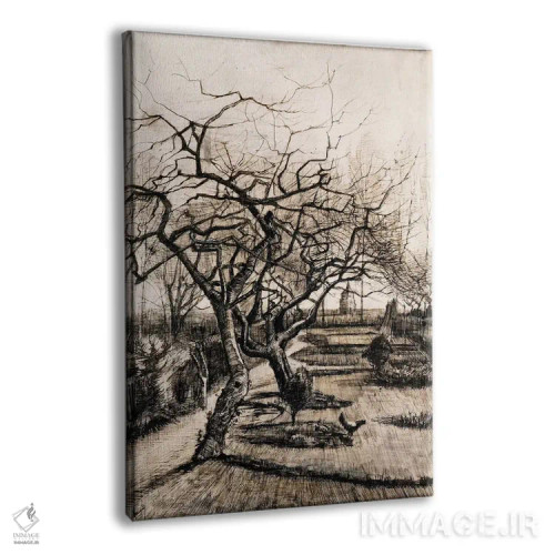 تابلو باغ خانه کشیش در نوئنن در زمستان اثر ونسان ون گوگ (نقاش مشهور هلندی پستامپرسیونیسم) - نمای پرسپکتیو محصول