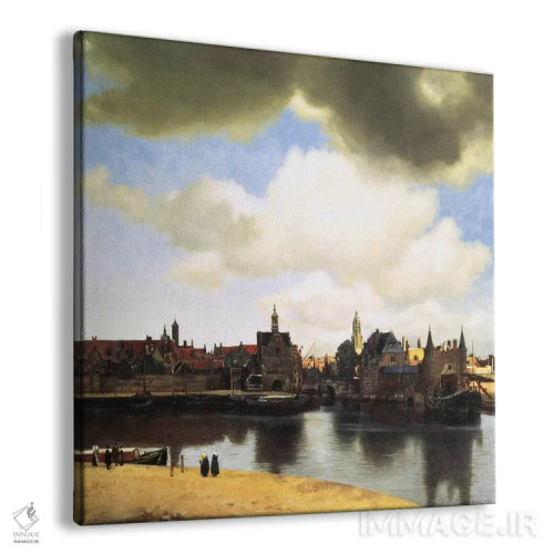 تابلو منظرهای از دلفت، حدود ۱۶۶۰-۶۱ اثر یوهانس ورمیر (نقاش هلندی) - نمای پرسپکتیو محصول