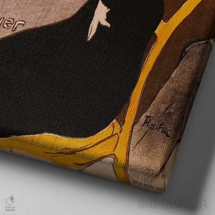 تابلو دیوان ژاپنی (کافه فرانسوی) اثر آنری دو تولوز-لوترک - نمای نزدیک بافت بوم