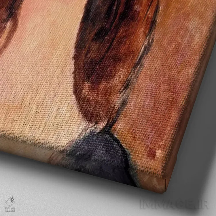 تابلو پرترهٔ ژان ایبوتِرن اثر آمادئو مودیلیانی (نقاش ایتالیایی) - نمای نزدیک بافت بوم