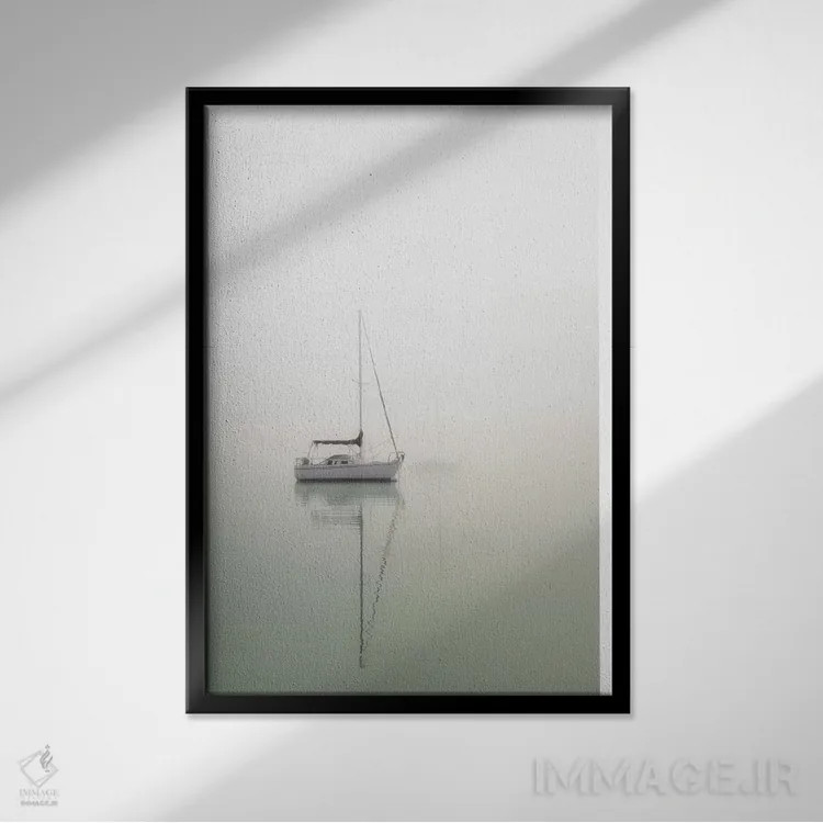 تابلو قایقهای بادبانی اثر عکاسی نیکلاس بل - نمای قابدار مشکی