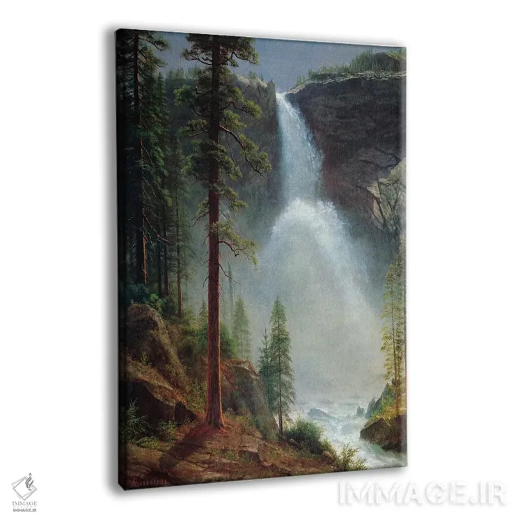 تابلو آبشار نوادا اثر آلبرت بیرشتات (نقاش منظره آمریکایی) - نمای پرسپکتیو محصول